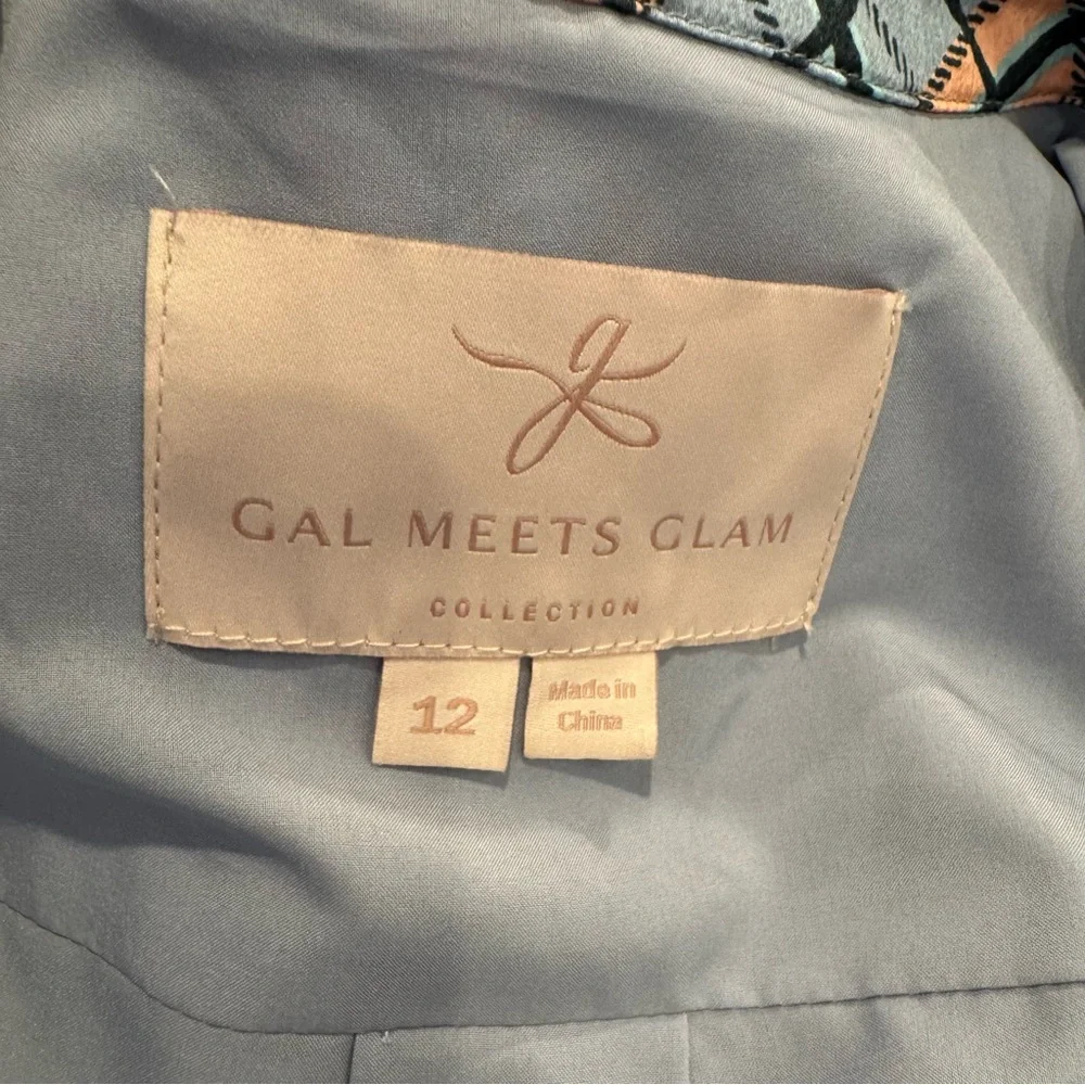Gal Meets Glam Collection Colette Blue Plaid Button-Down Maxi Dress Size 12 - Picture 5 of 16